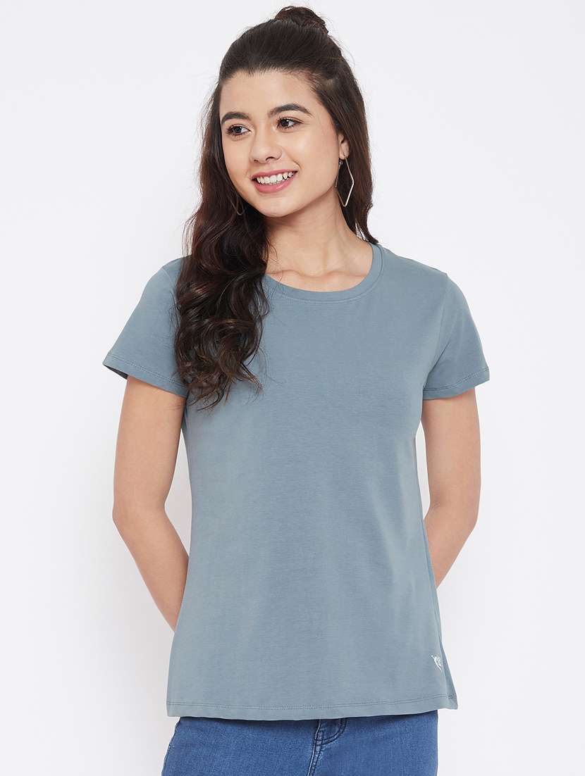 women's plain round neck t-shirt - 17484751 - Zoom Image - 0