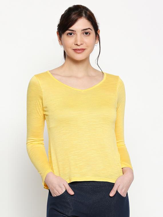 vneck solid tee - 17484797 - Zoom Image - 0