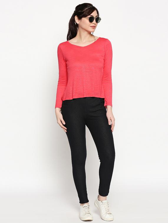 vneck solid tee - 17484798 - Standard Image - 3
