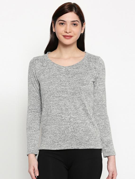 v-neck melange tee - 17484807 -  Zoom Image - 0