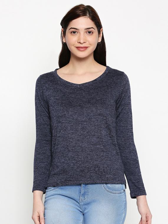 v-neck melange tee - 17484808 -  Zoom Image - 0