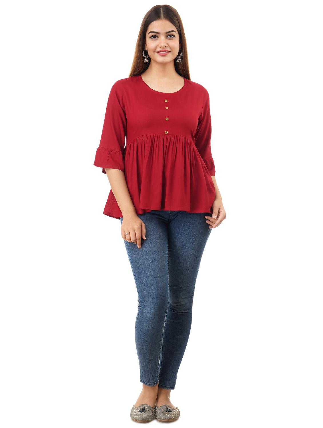 women's peplum round neck top - 17484887 -  Standard Image - 3