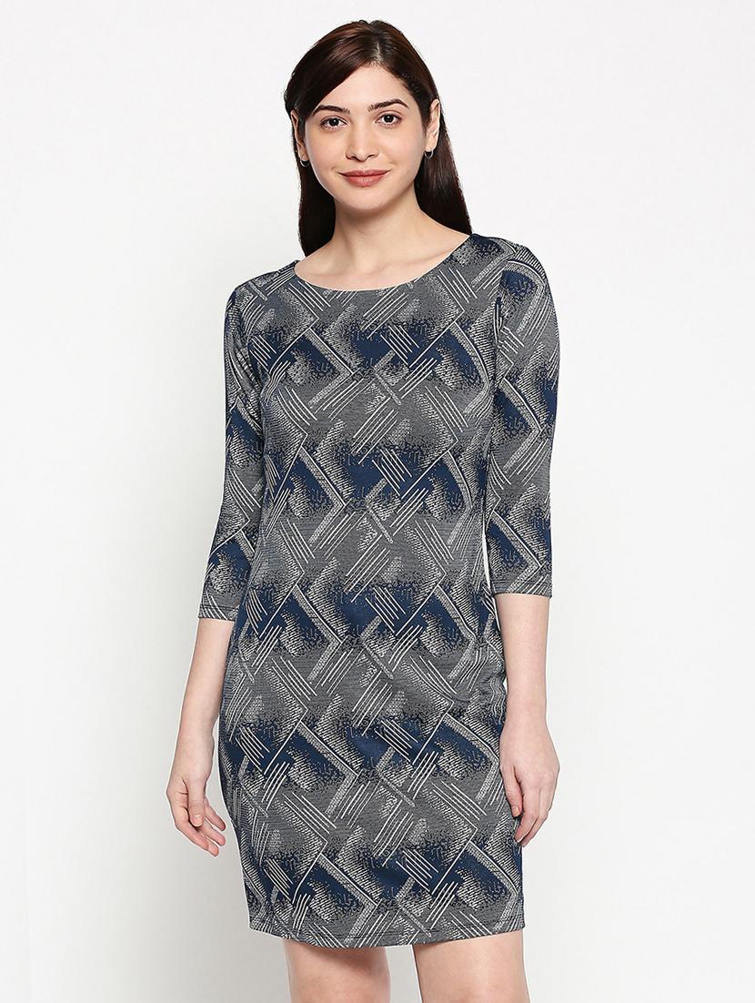 round neck abstract sheath dress - 17492561 -  Zoom Image - 0