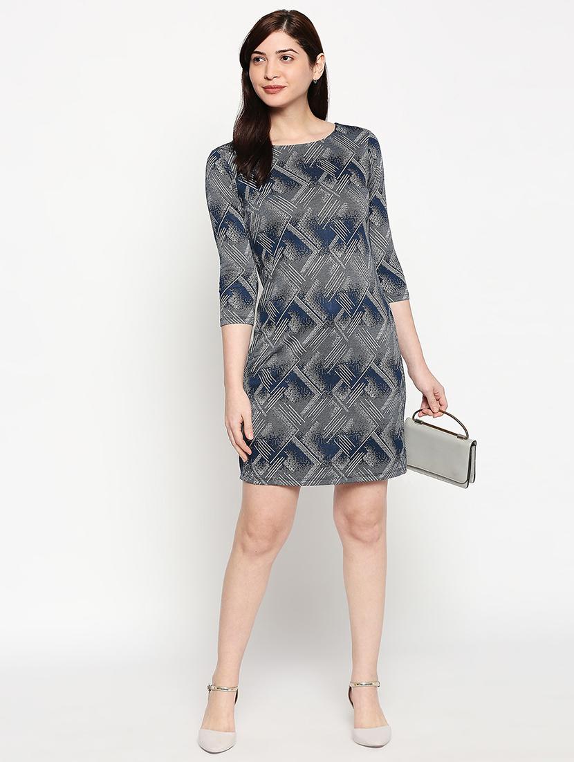 round neck abstract sheath dress - 17492561 - Standard Image - 3