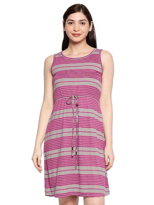 drawstring waist striped a-line dress - 17492564 -  Standard Image - 0