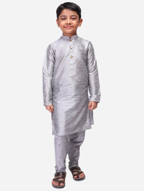 silver silk kurta sets  - 17492820 -  Standard Image - 0