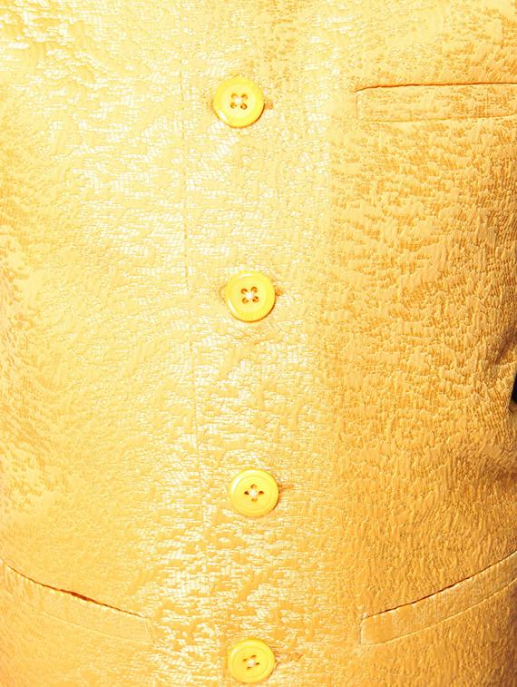 yellow silk blend nehru jacket - 17493119 - Standard Image - 3