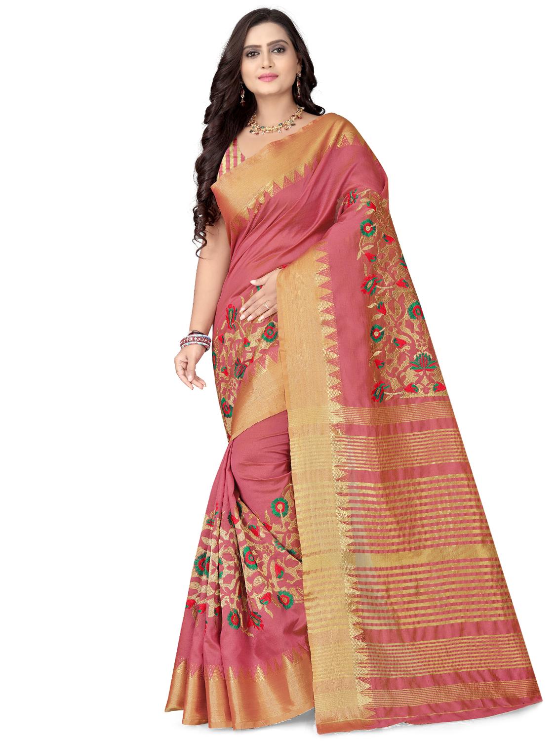 women's embroidered saree with blouse - 17493166 - Zoom Image - 0
