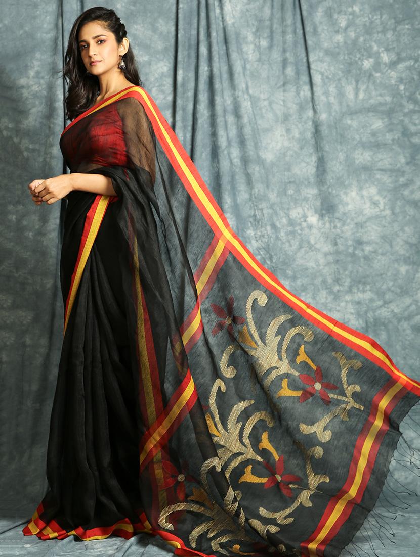 floral woven saree - 17494842 -  Zoom Image - 0
