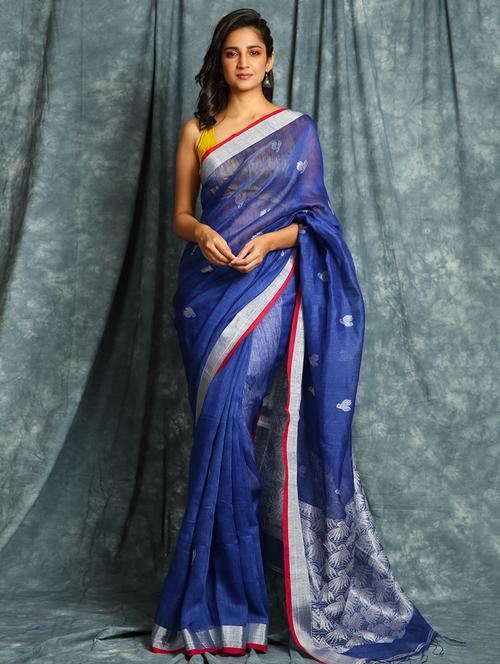 ethnic motifs woven saree with blouse - 17494847 -  Standard Image - 0