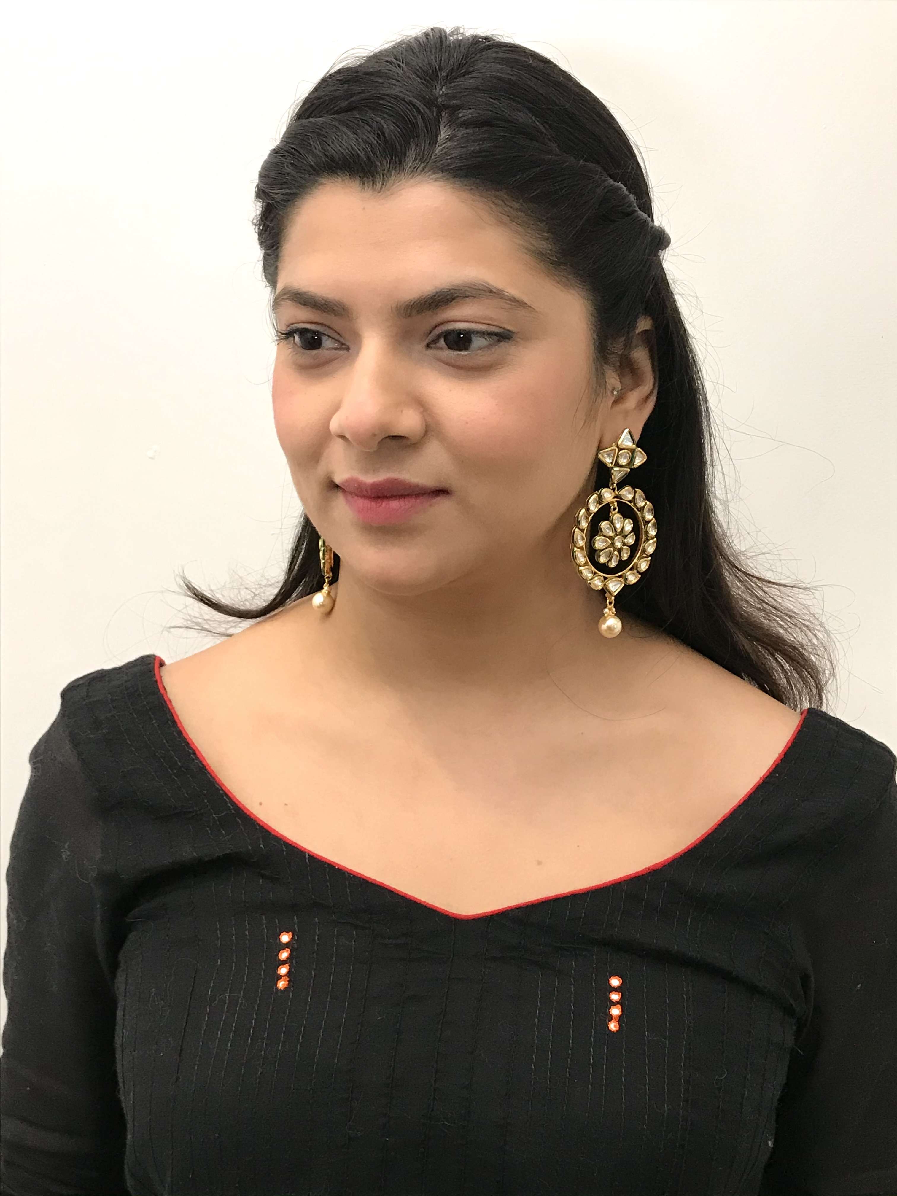 earring with minakari kundan 