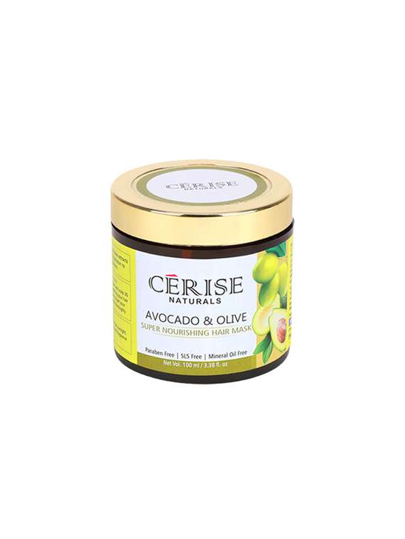 cerise naturals avocado & olive super nourishing hair mask - 100  ml | for dry, dull and rough hair