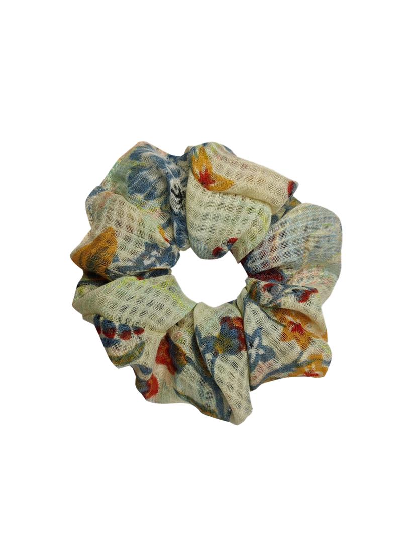 aditi wasan set of 3 printed scrunchies in multi-color, blue and green color - 17495788 - Standard Image - 3