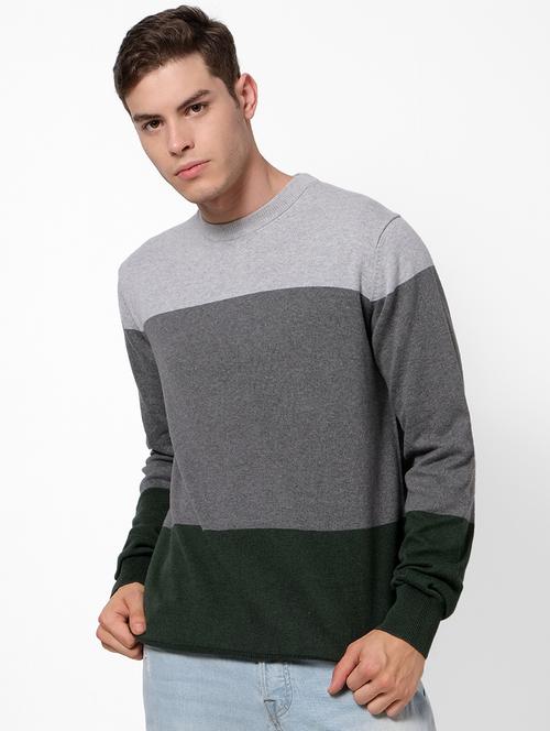 grey colorblock pullover - 17496071 -  Standard Image - 0