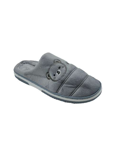 grey synthetic & mesh slip on flip flops - 17497199 -  Standard Image - 0