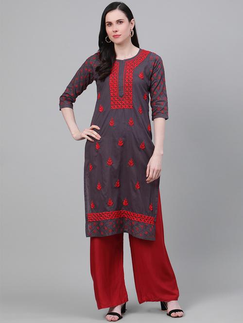 women's straight kurta - 17499298 - Standard Image - 0