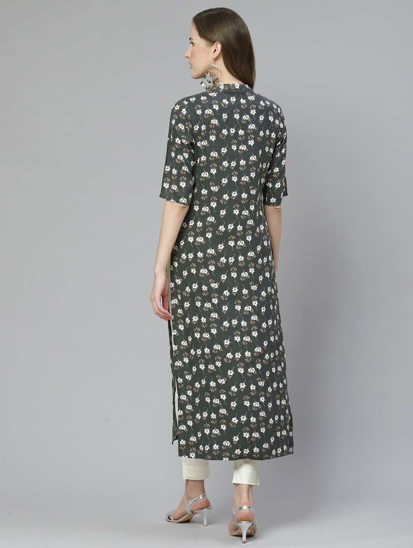 floral straight kurta - 17500854 -  Standard Image - 3