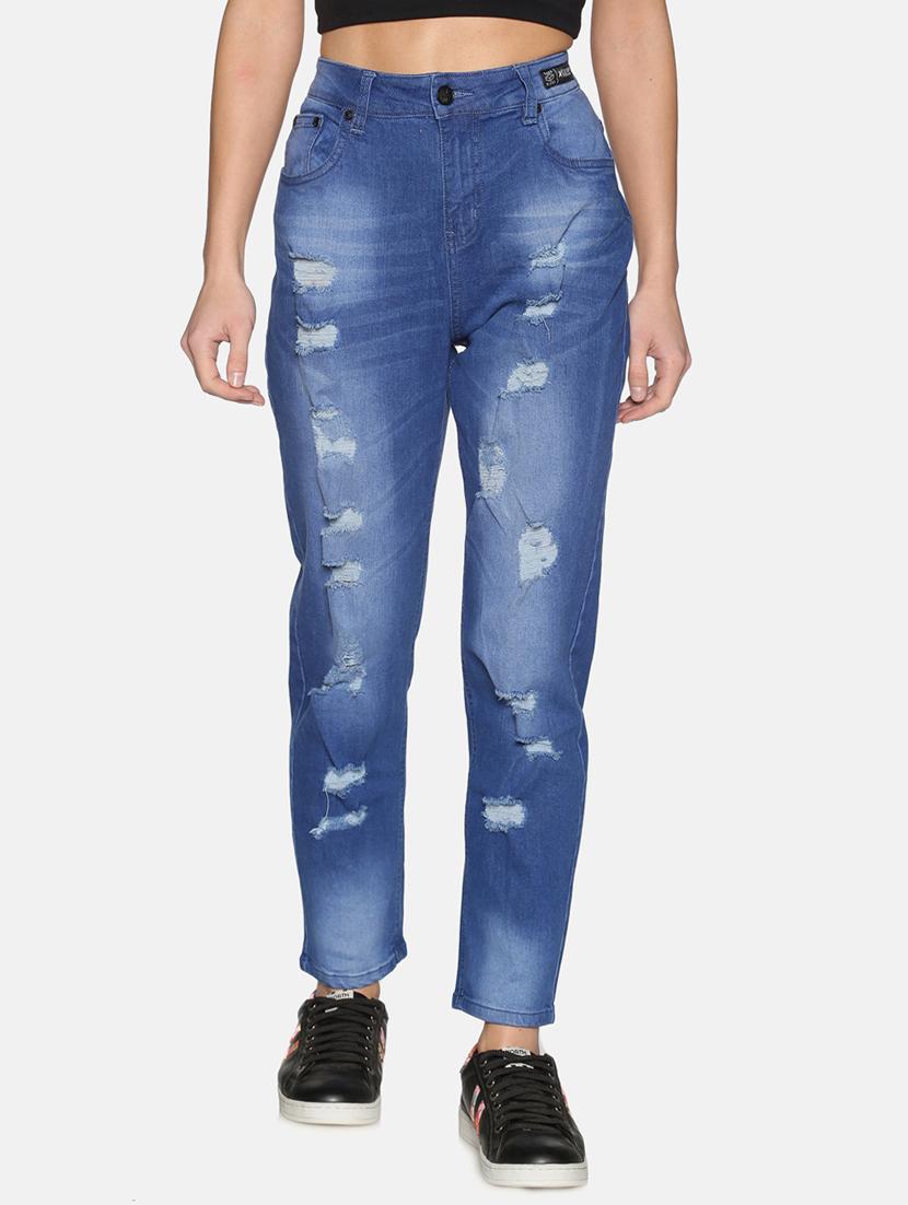 women's distress slim fit jeans