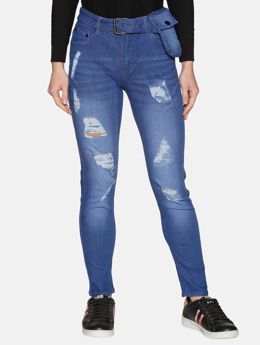 women's distress slim fit jeans