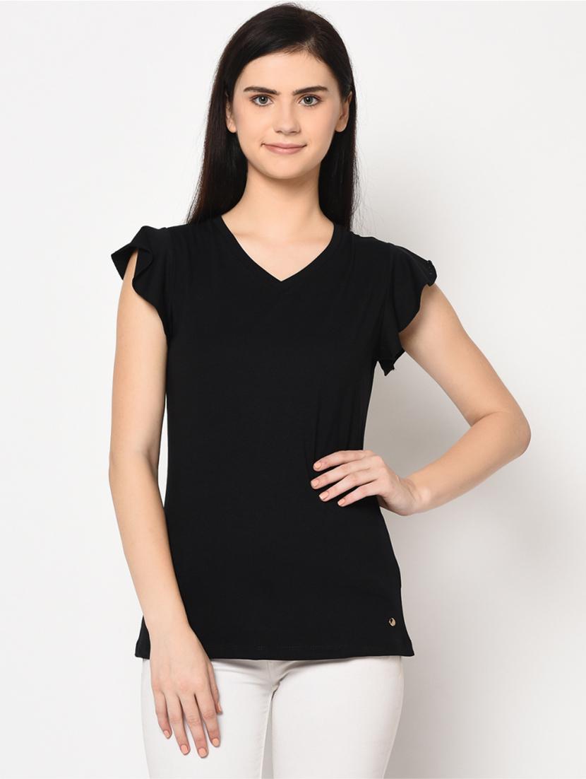 v-neck solid top - 17501751 -  Zoom Image - 0