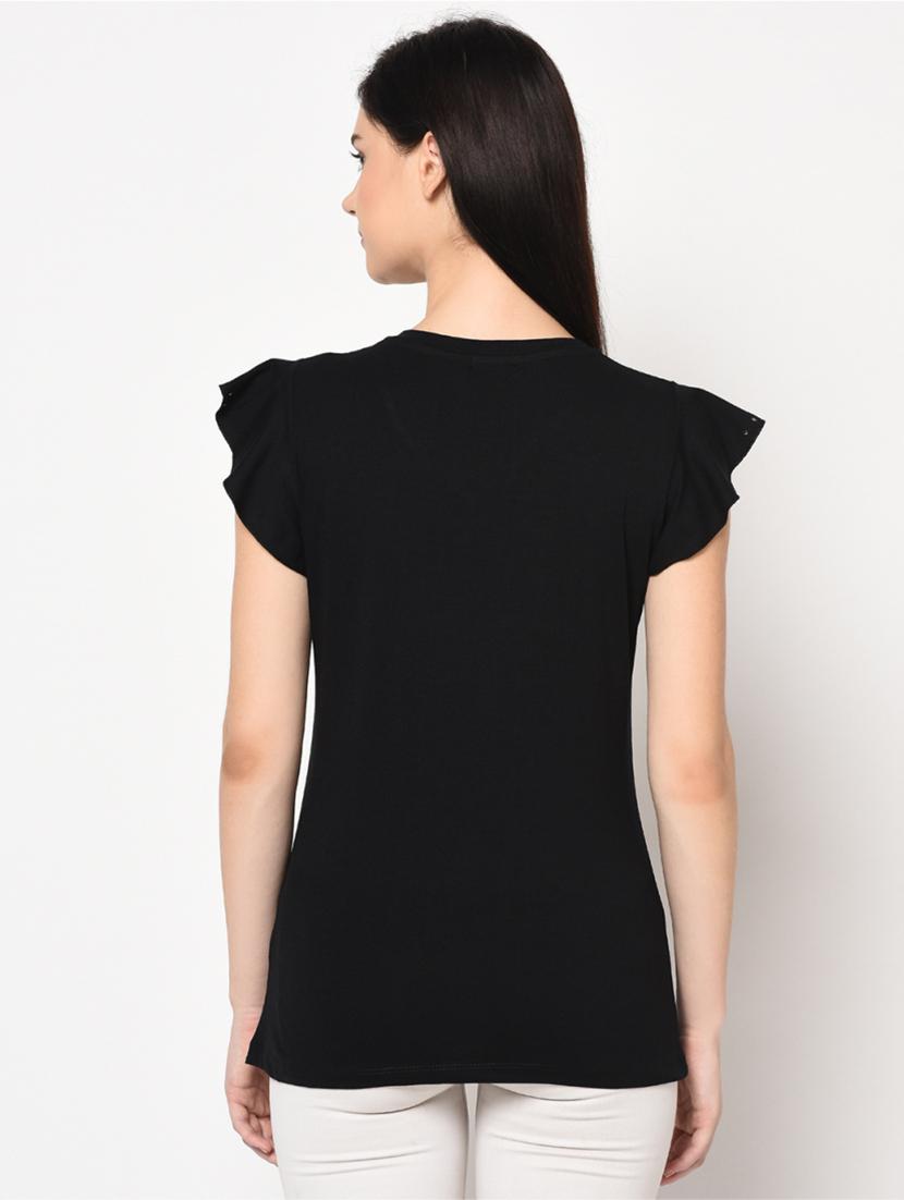 v-neck solid top - 17501751 - Standard Image - 3