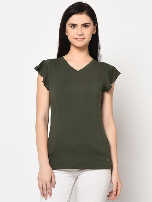 v-neck solid top - 17501752 -  Standard Image - 0