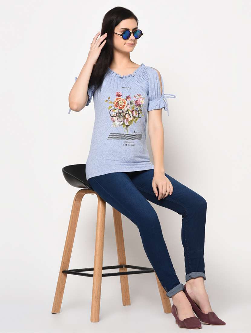 round neck graphic top - 17501754 -  Standard Image - 3
