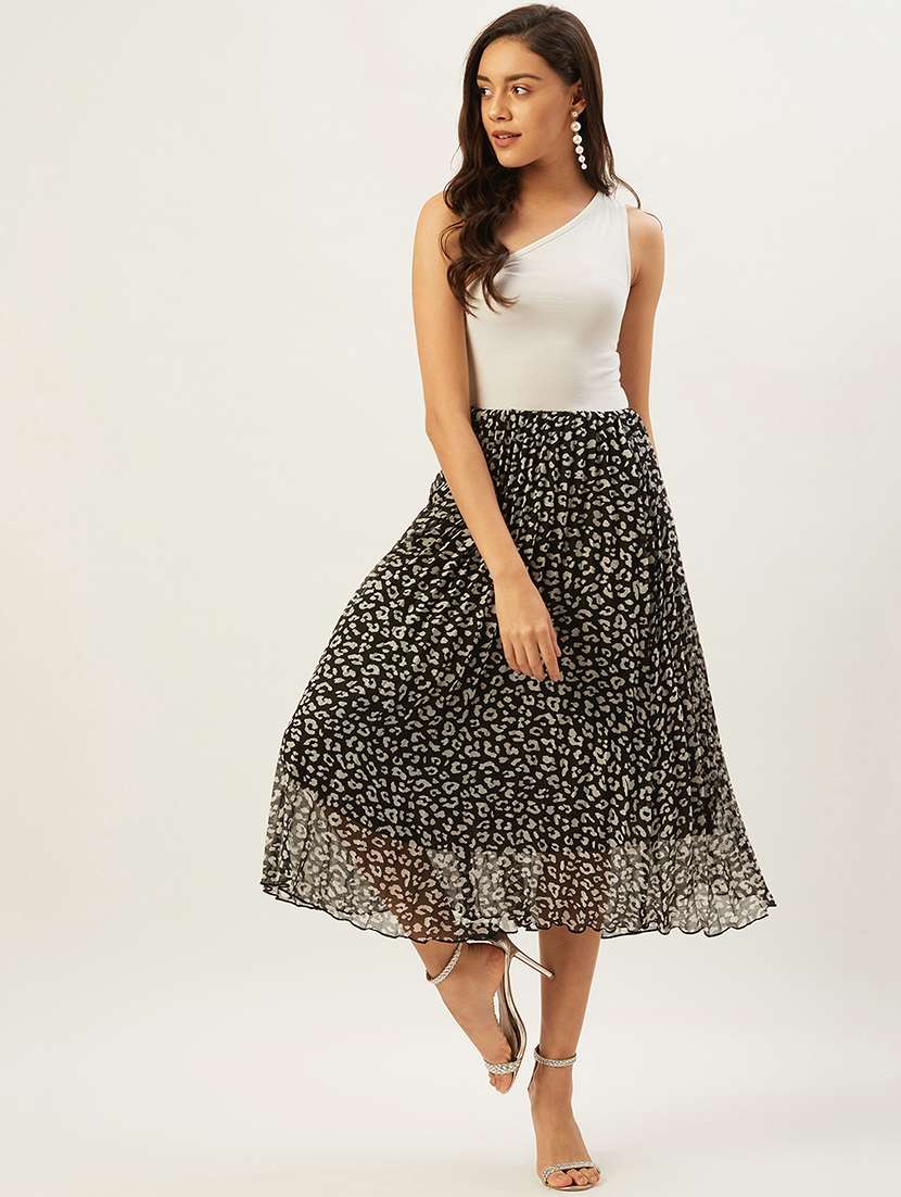 high neck animal print skirt - 17502001 - Standard Image - 3