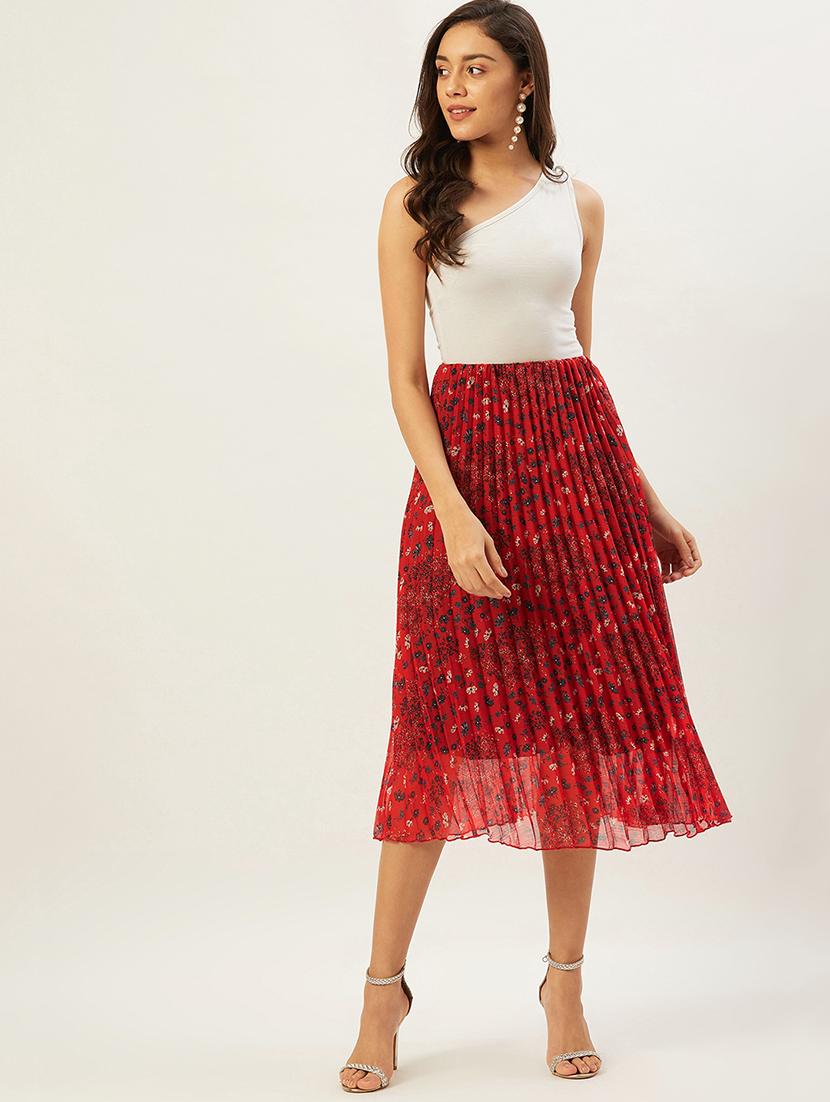 high rise floral pleated skirt - 17502008 - Standard Image - 3