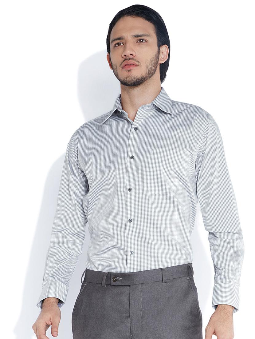 grey checkered formal shirt - 17502014 -  Zoom Image - 0