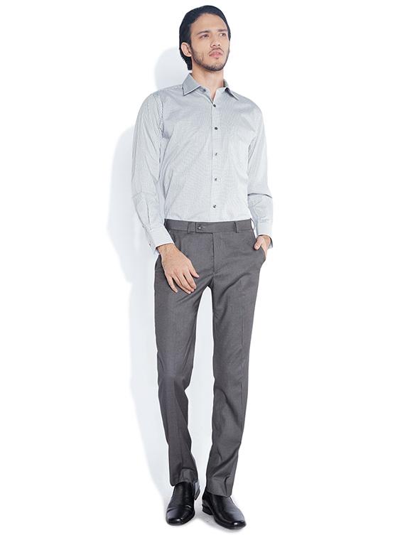 grey checkered formal shirt - 17502014 - Standard Image - 3