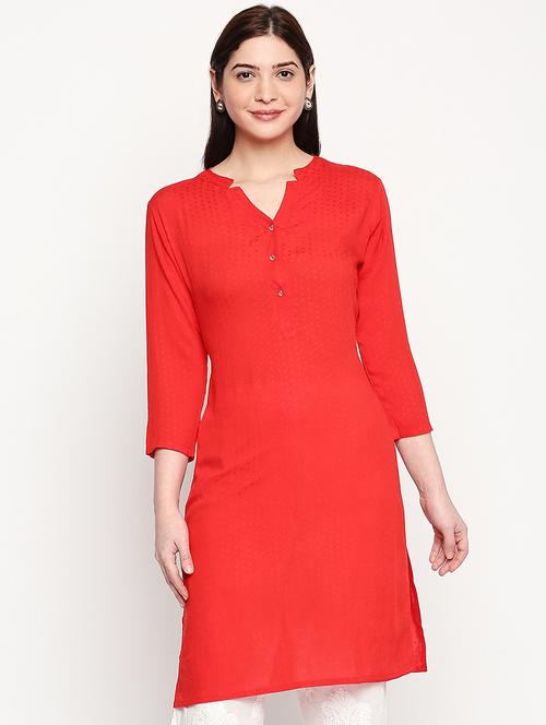 solid straight kurta - 17502128 -  Standard Image - 0