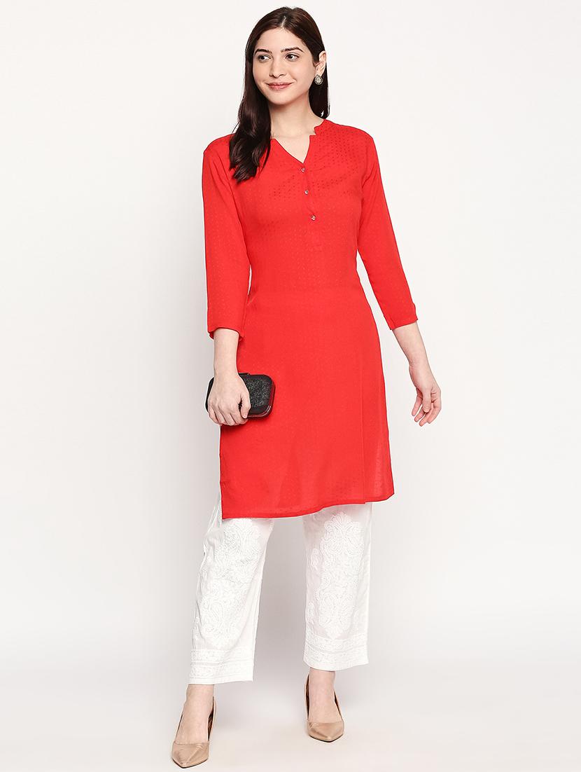 solid straight kurta - 17502128 -  Standard Image - 3