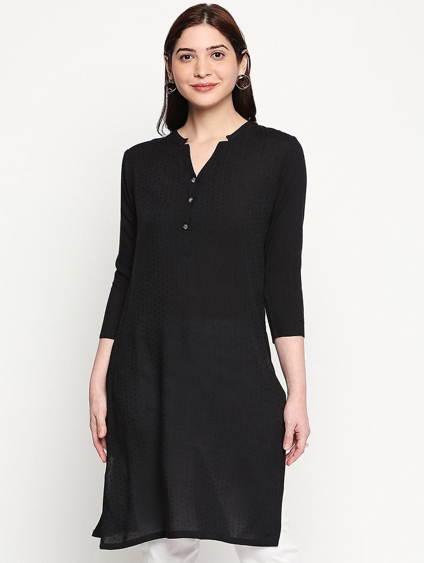 solid straight kurta - 17502132 - Zoom Image - 0