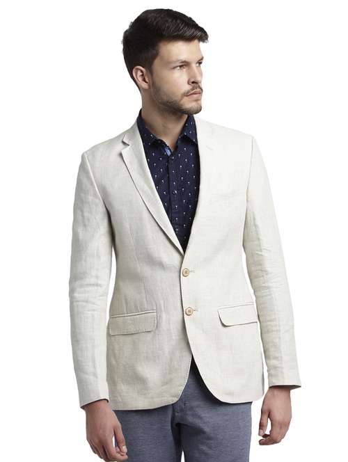 off white single breasted blazer - 17502729 - Standard Image - 0