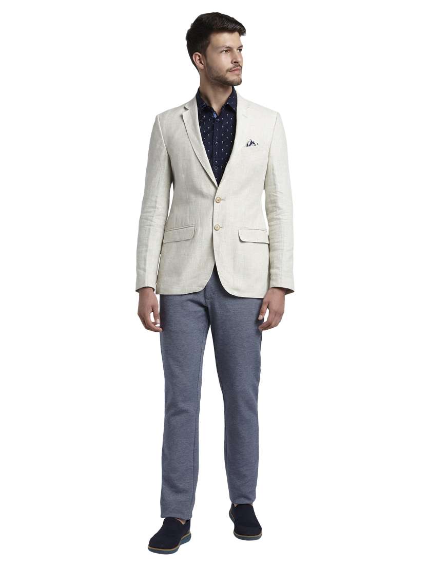 off white single breasted blazer - 17502729 - Standard Image - 3