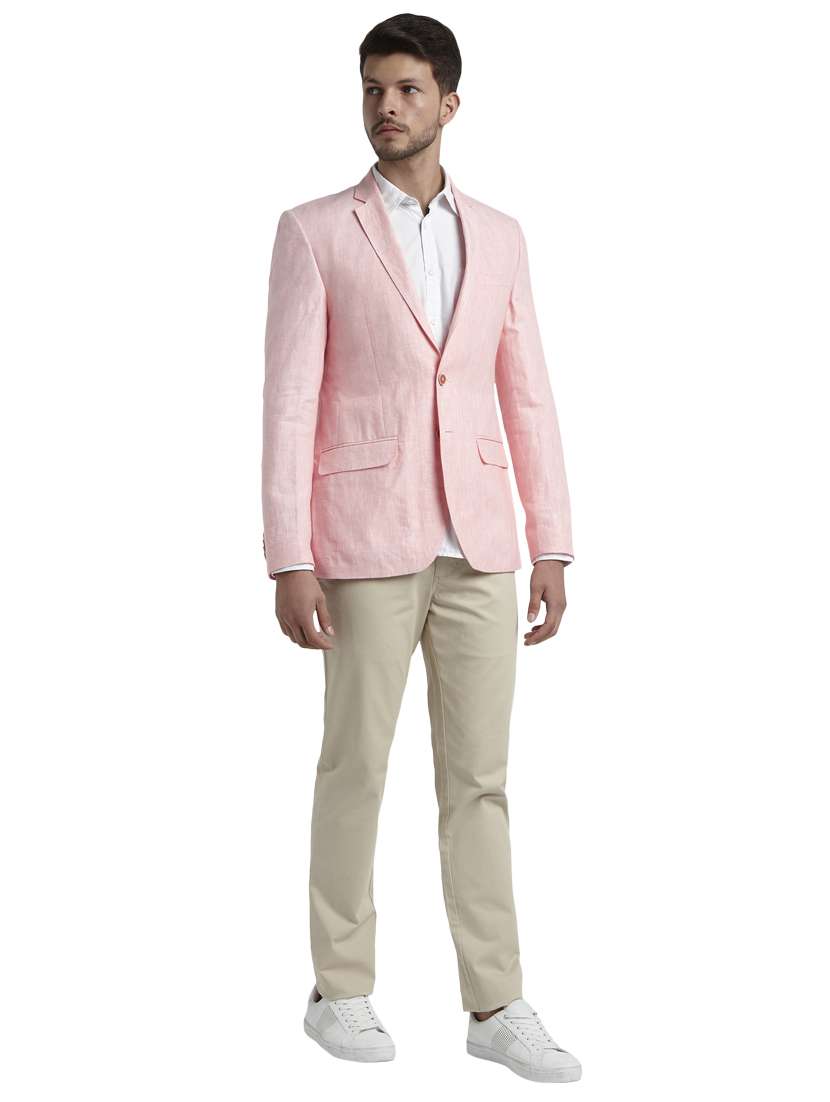 pink solid single breasted blazer - 17502731 -  Standard Image - 3