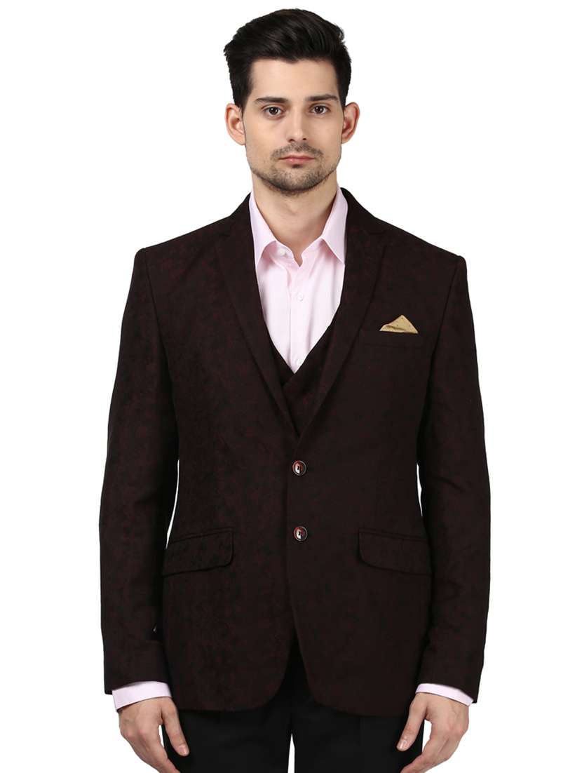 brown single breasted formal blazer - 17502744 -  Zoom Image - 0