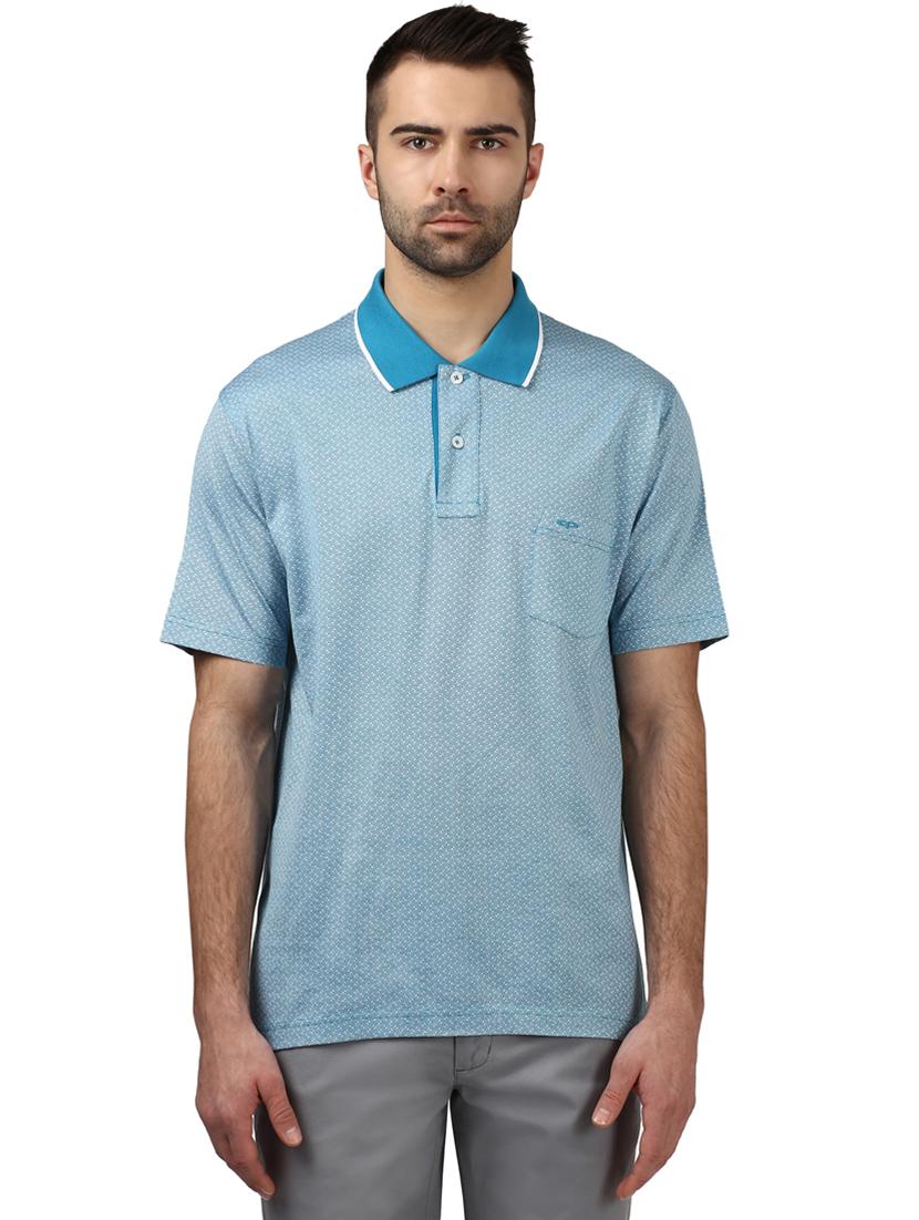 light blue printed polo t-shirt - 17503076 - Zoom Image - 0
