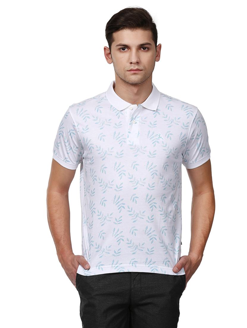 white printed polo t-shirt - 17503401 - Zoom Image - 0