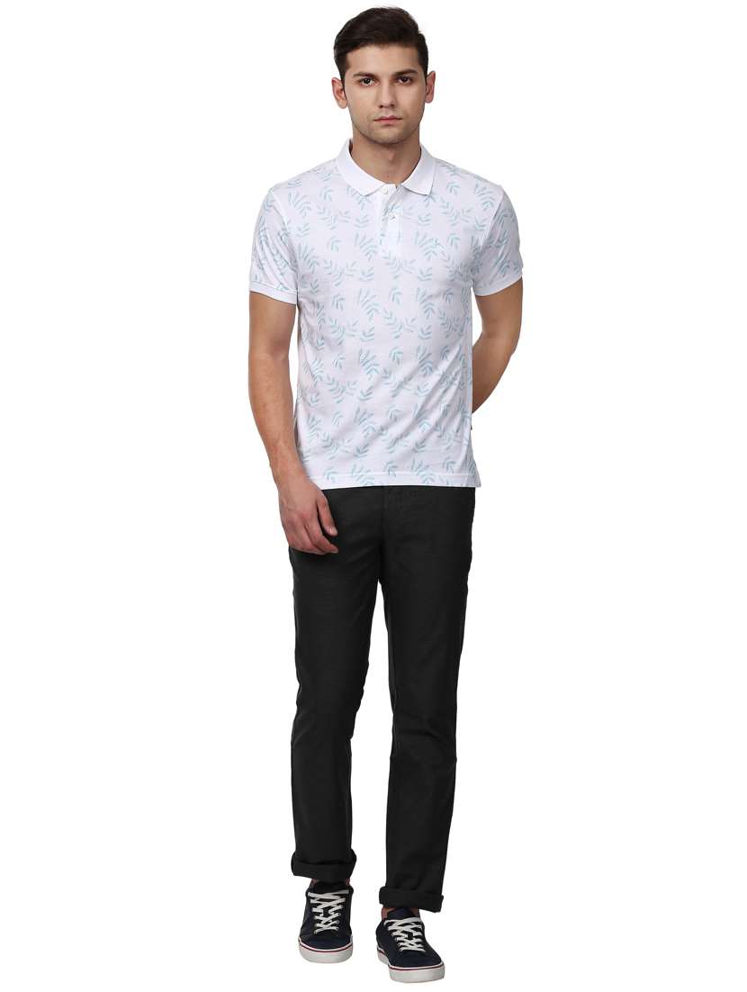 white printed polo t-shirt - 17503401 - Standard Image - 3