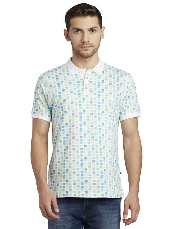 blue printed polo t-shirt - 17503417 - Zoom Image - 0