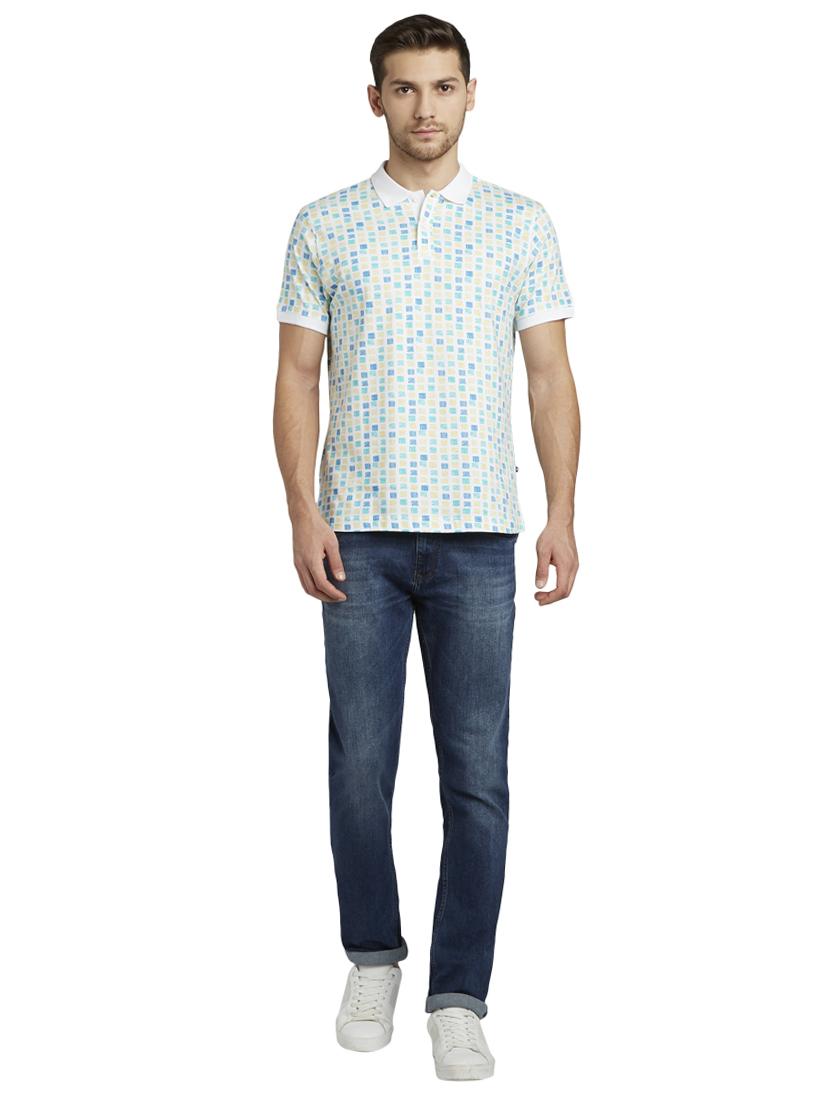 blue printed polo t-shirt - 17503417 - Standard Image - 3