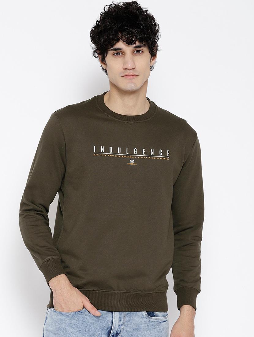 olive green printed sweatshirt - 17503763 - Zoom Image - 0