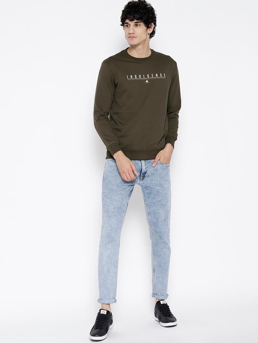olive green printed sweatshirt - 17503763 - Standard Image - 3