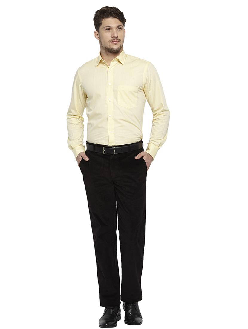 black solid corduroy trouser - 17503895 - Standard Image - 3