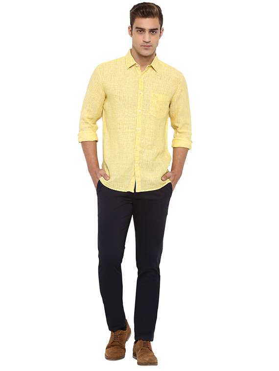 black solid flat front casual trouser - 17504320 - Standard Image - 3