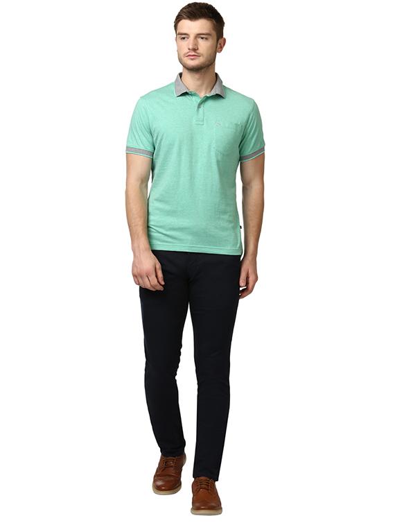 black solid flat front casual trouser - 17504354 - Standard Image - 3