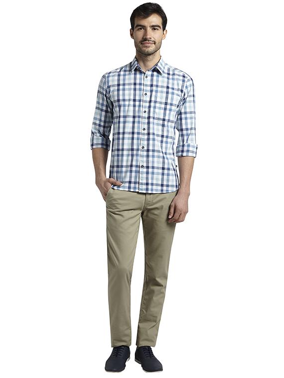 taupe solid flat front casual trouser - 17504396 - Standard Image - 3