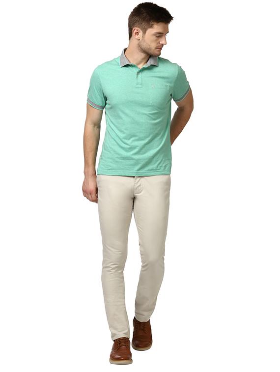 beige solid chinos - 17504439 - Standard Image - 3